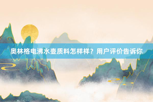 奥林格电沸水壶质料怎样样？用户评价告诉你